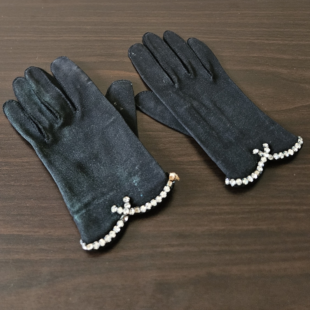 Vintage Crescendoe Leather Bling Gloves 6